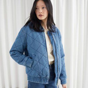 & Other Stories Quilted Jean Sherpa Jacket
